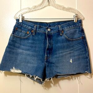 Levi’s distressed denim shorts